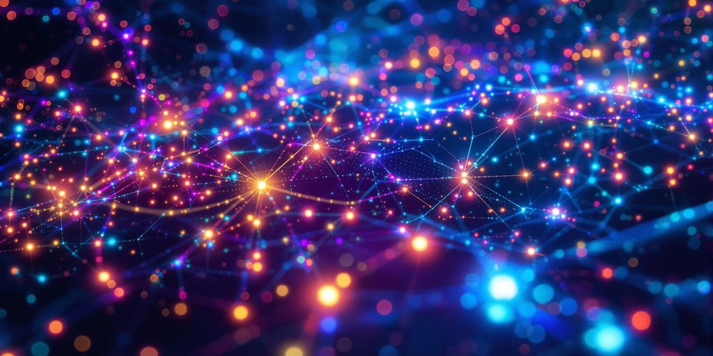 Abstract AI brain network glowing.